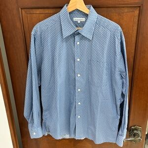 Alex Cannon Blue Patterned Button-Up Shirt